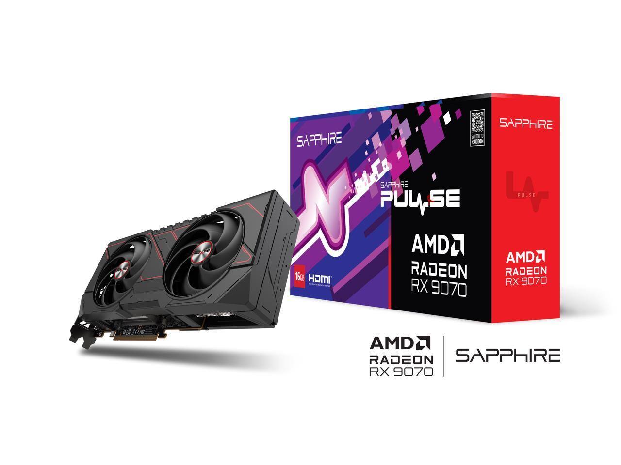 SAPPHIRE  
PULSE SE  
AMD RADEON RX 9070  
16GB HOMI  

SAPPHIRE  
PULSE  
AMD RADEON RX 9070  

SAPPHIRE  
AMD RADEON RX 9070