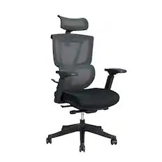 Front. FlexiSpot - C7 Foam Seat Ergonomic Office Chair with Adjustable Headrest, Lumbar Support & Swivel Swivel Desk Chair for Home Office - Black.