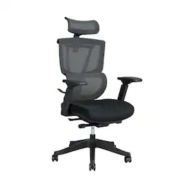 FlexiSpot - C7 Foam Seat Ergonomic Office Chair with Adjustable Headrest, Lumbar Support & Swivel Swivel Desk Chair for Home Office - Black