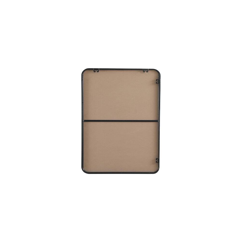 Angle. Elegant Decor - Contour Metal Rectangle Mirror 24x32 in Black - Black.