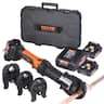 VEVOR - Mini Press Tool, 18V Electric Pipe Crimping Tool for 1/2",3/4",1" Copper Pipes, Press Tool Kit with 3 Press Jaws - Black;orange