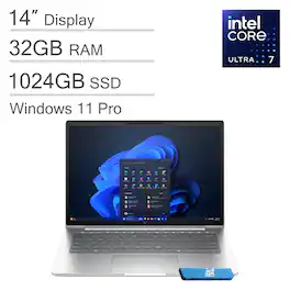 HP - EliteBook 640 G11 14" WUXGA Laptop - Intel Core Ultra 7 with 32GB Memory - 1TB SSD - Thunderbolt 4 - Win 11Pro - Silver