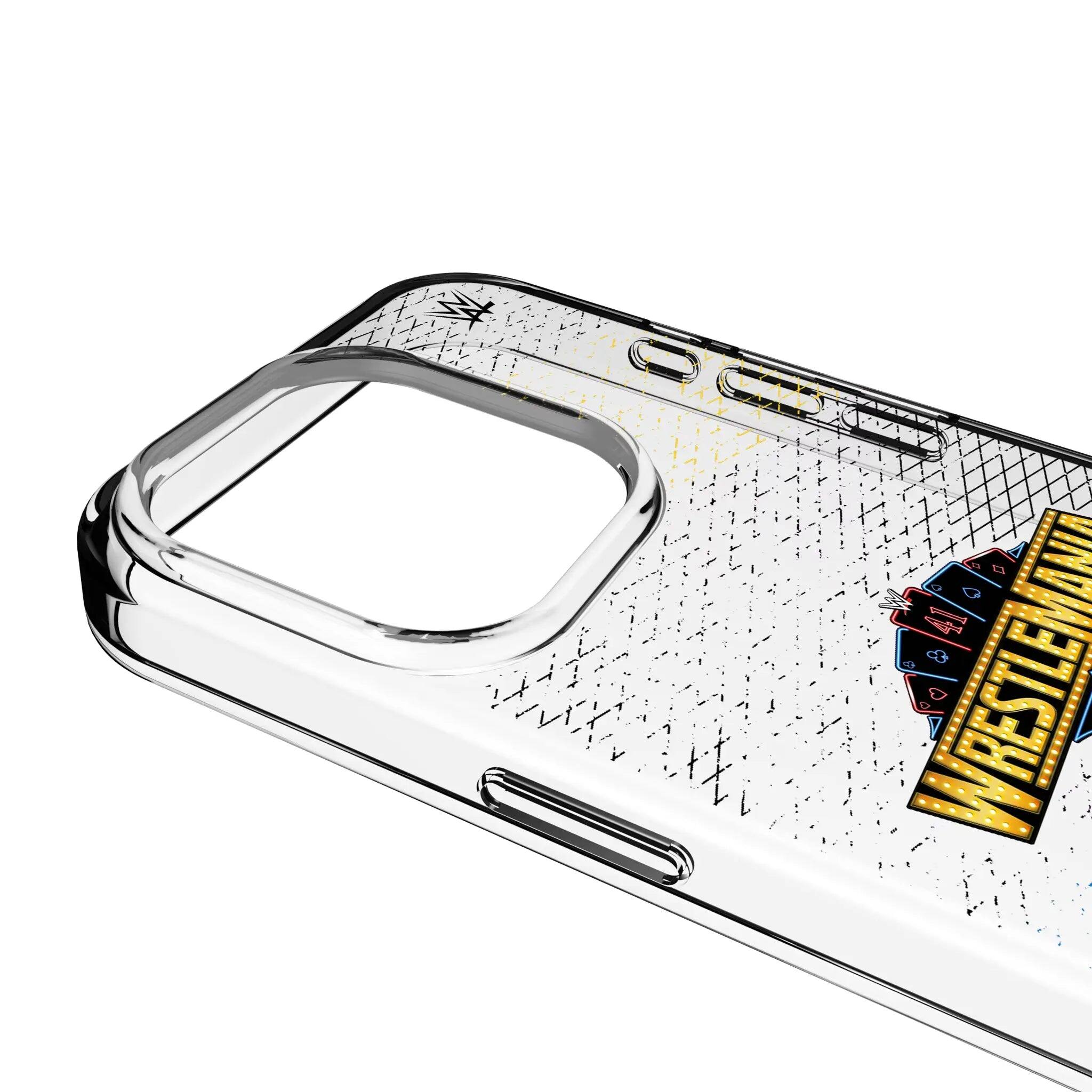 Left. Keyscaper - WWE Steel Clear Phone Case - Apple iPhone 14 Pro Max - WrestleMania 41.