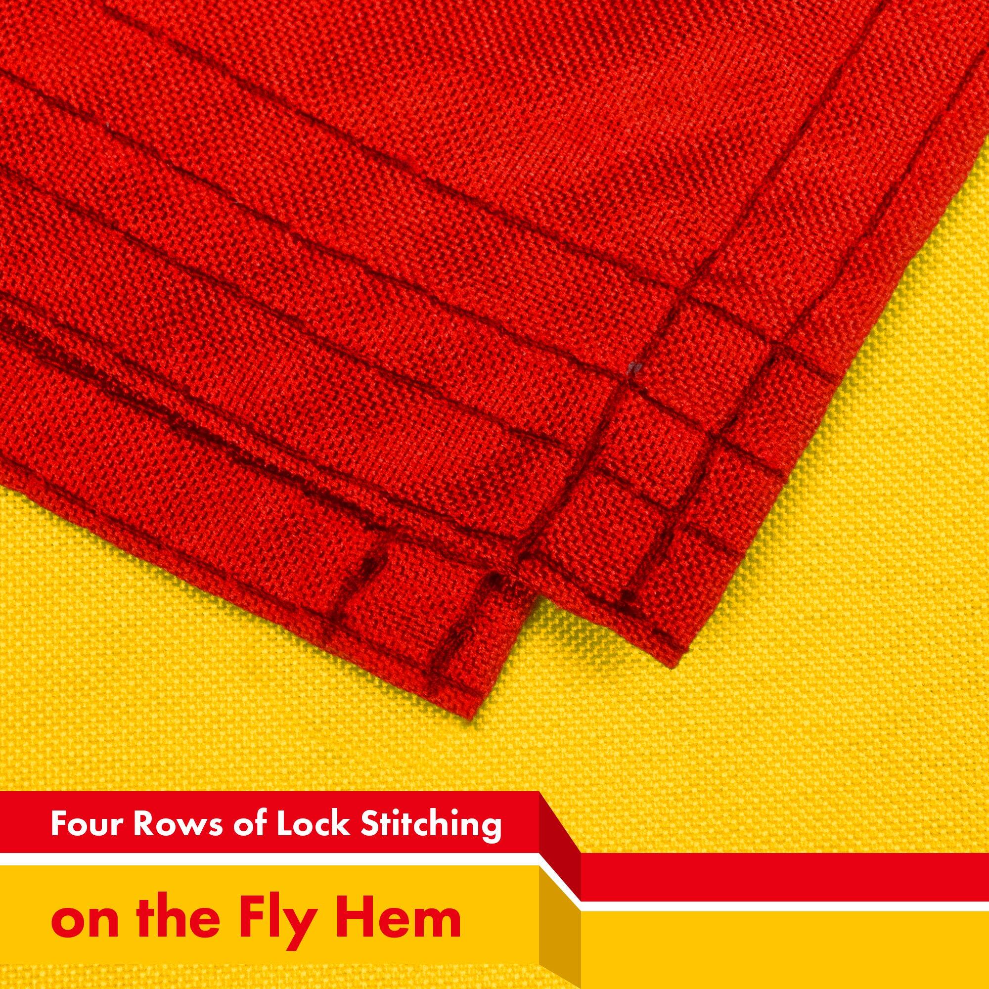Four Rows of Lock Stitching on the Fly Hem