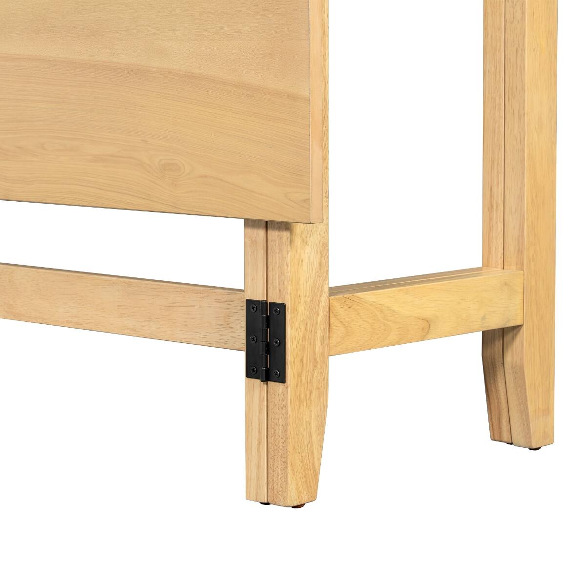 Alt View 6. Loheer - Loheer Extendable Farmhouse Dining Table with Drop Leaf for Small Spaces - Natural.
