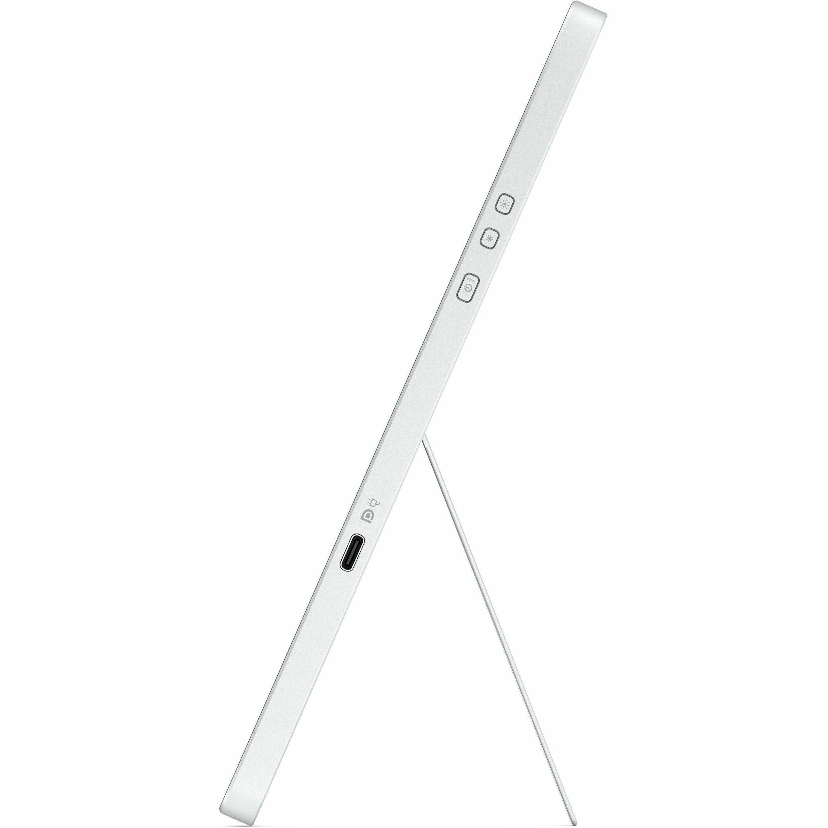 Left. HP - 14.3" IPS LED 75Hz Monitor (USB) - Silver.