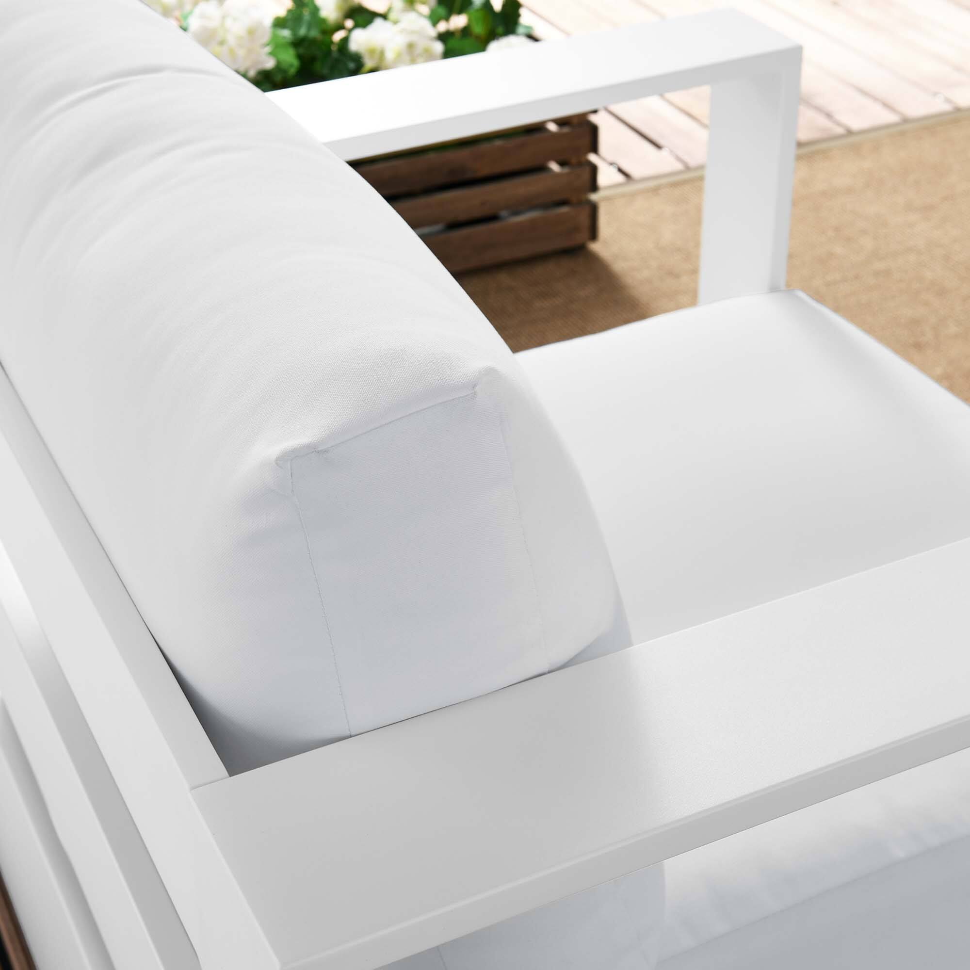 Alt View 1. Modway - Tahoe Outdoor Patio Powder-Coated Aluminum Armchair by Modway - White White.