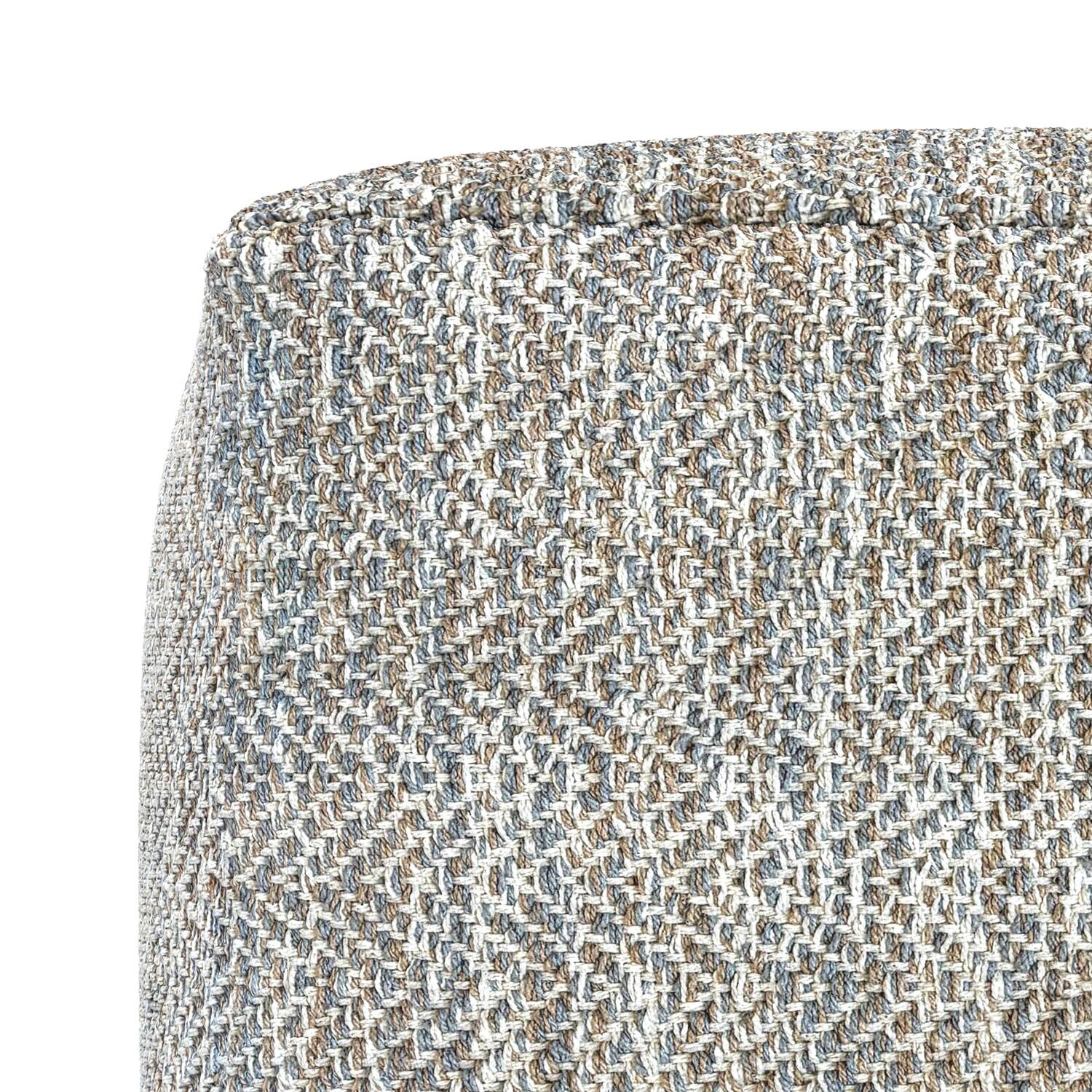 Alt View 4. Simpli Home - Nate 18 inch Wide Boho Square Pouf in Grey Mélange Cotton - Grey Melange.