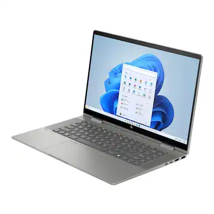 Front. HP - Envy x360 15-fe1071cl 15.6" FHD Touch Intel Core Ultra 7 155U 1.7 GHz up to 4.8 GHz 16GB RAM 1TB SSD Windows 11 Home - Mineral Silver.
