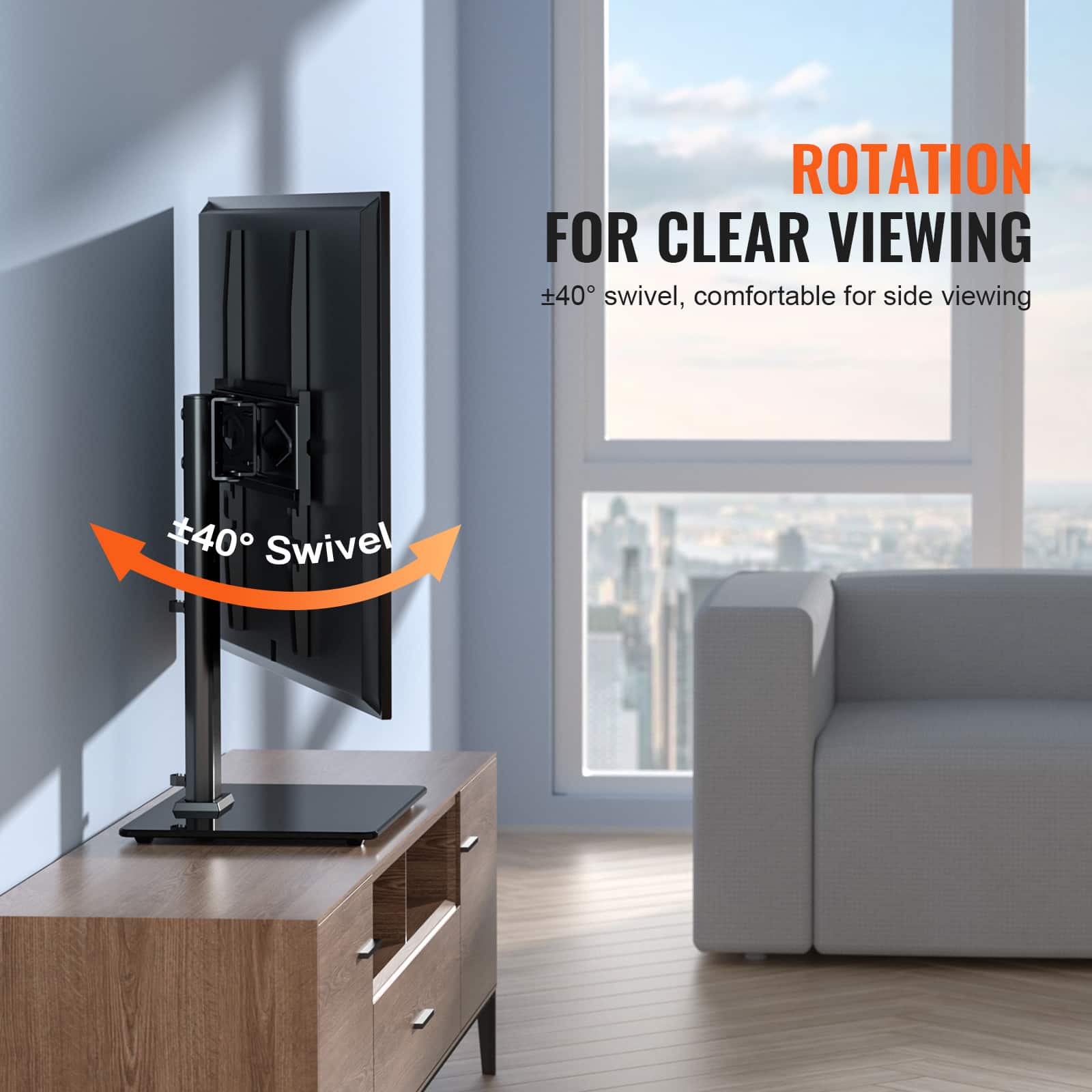 ROTATION FOR CLEAR VIEWING, +40 swivel, comfortable for side viewing, 40 Swivel