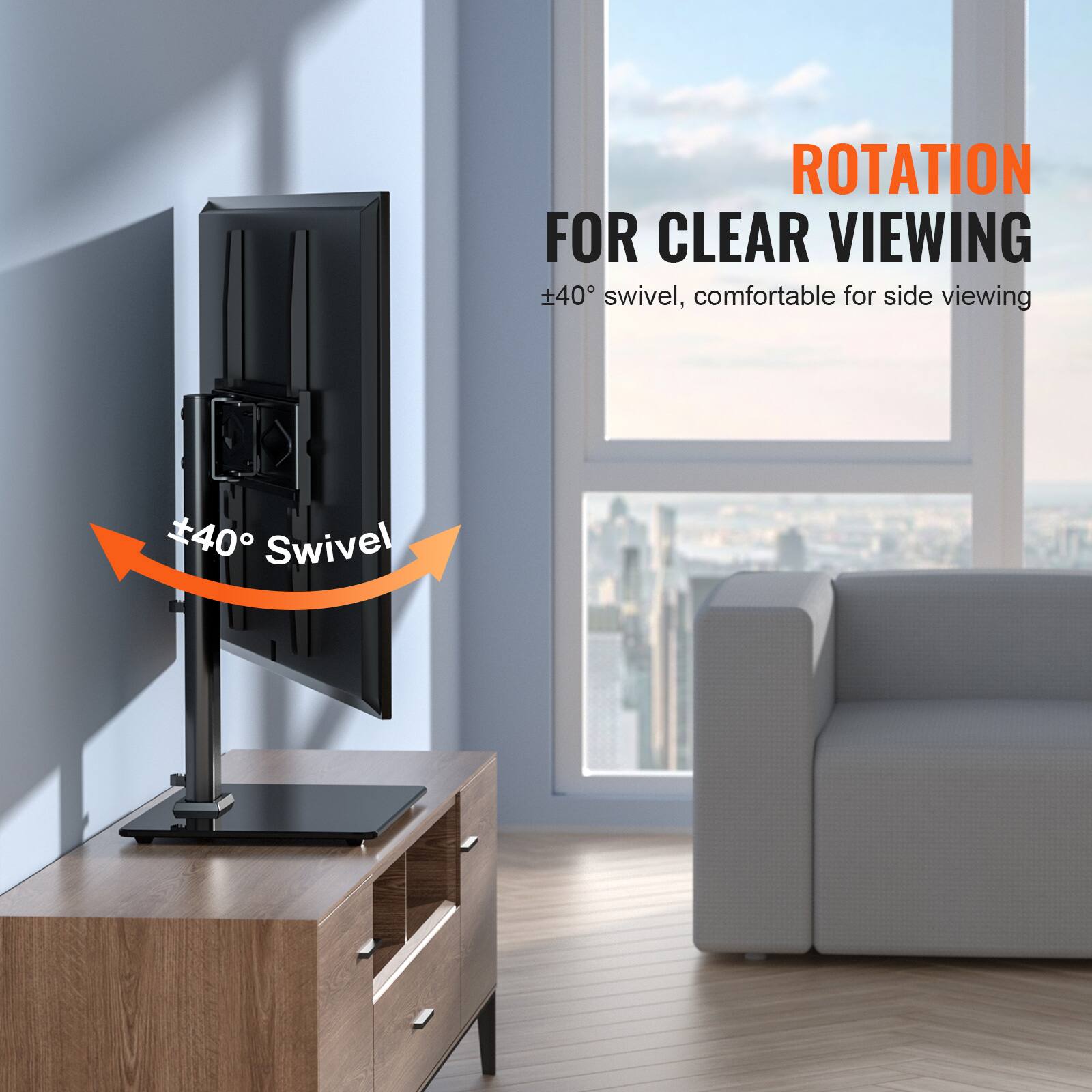 ROTATION FOR CLEAR VIEWING, +40 swivel, comfortable for side viewing, 40 Swivel
