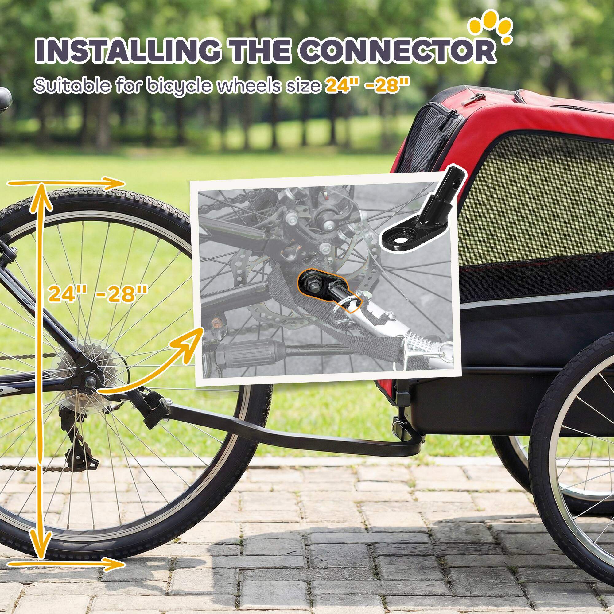 INSTALLING THE CONNECTOR  
Suitable for bicycle wheels size 24" - 28"