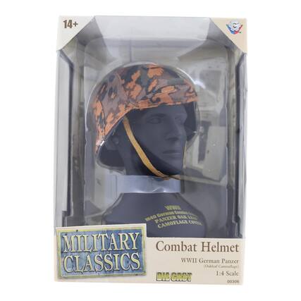 14+ - WWII German Combat Helmet M40 ANZER OAK LEAF CAMOFLAGE COVER MILITARY Combat Helmet CLASSICS WWII German Panzer (Oakleaf Camouflage) 1:4 Scale DIE CAST 00306