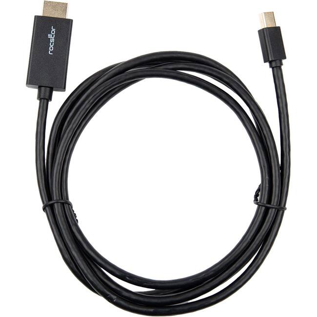 Front. Rocstor - 6FT MINI DISPLAYPORT TO HDMI M/M 4KX2K 30HZ CABLE BLACK - Black.