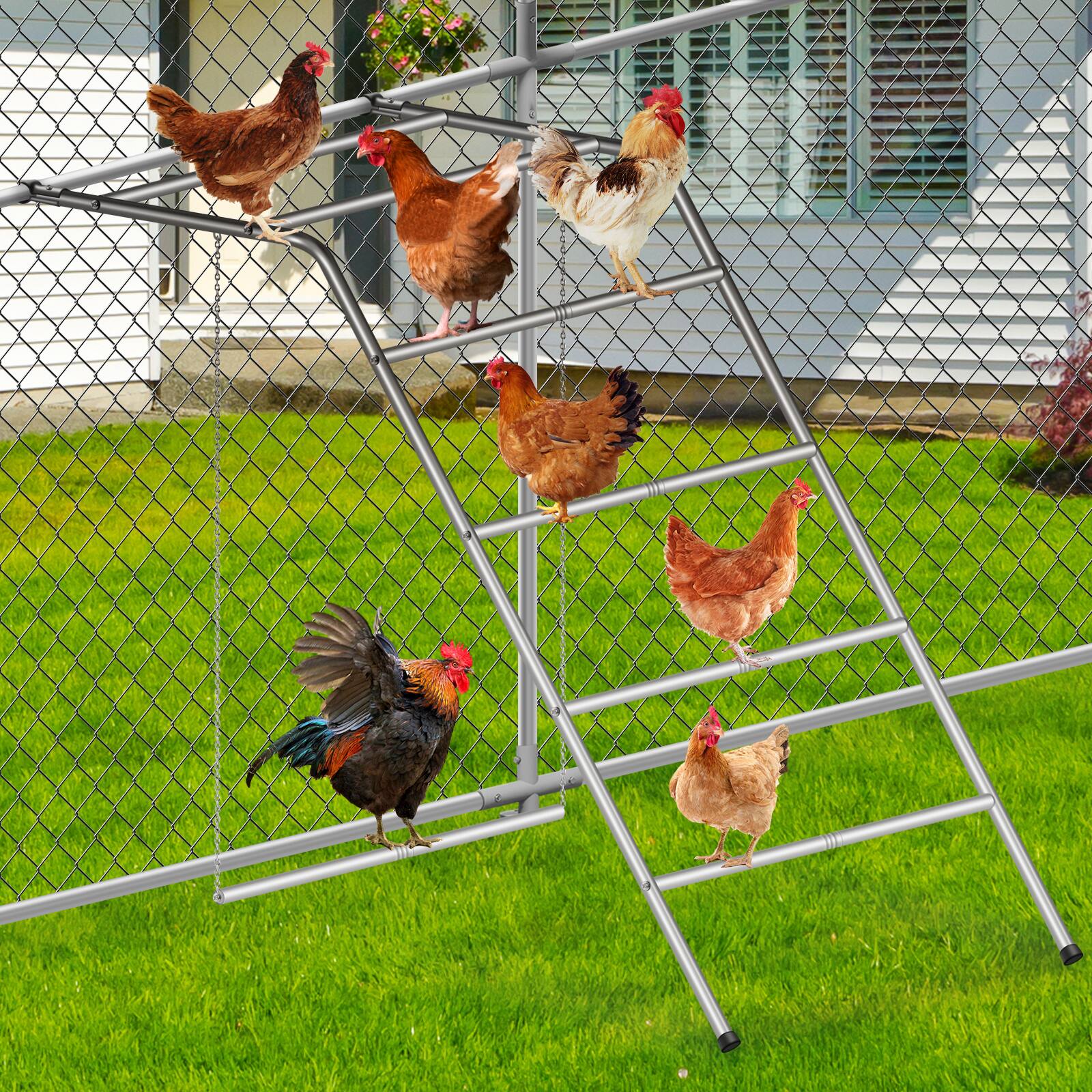 Angle. Oumilen - Grey A-Frame Chicken Swing Set with Double Wooden Swings - Gray.