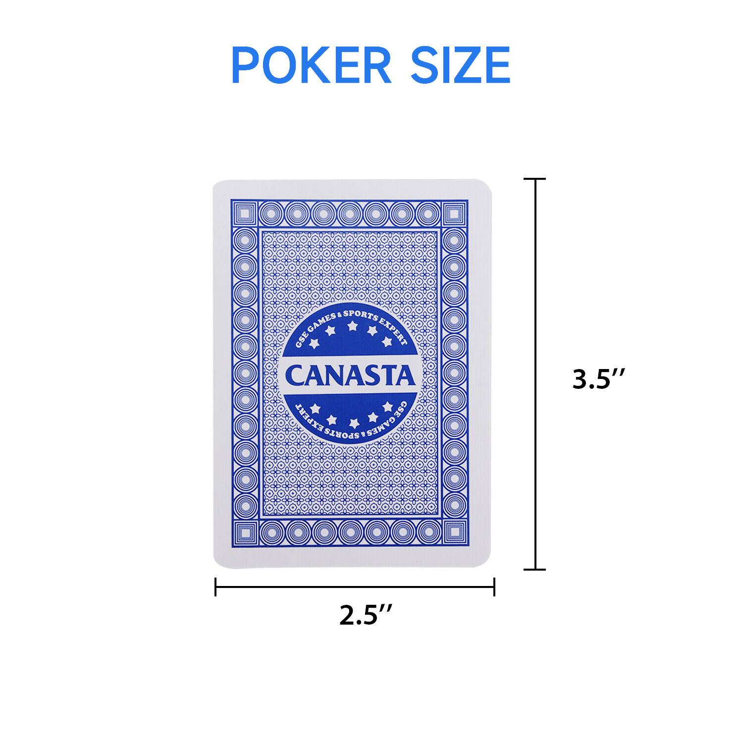POKER SIZE & SPORTS GAMES EXPERT GSE CANASTA EXPERT GSE SPORTS 1 GAMES 3.5" 2.5"