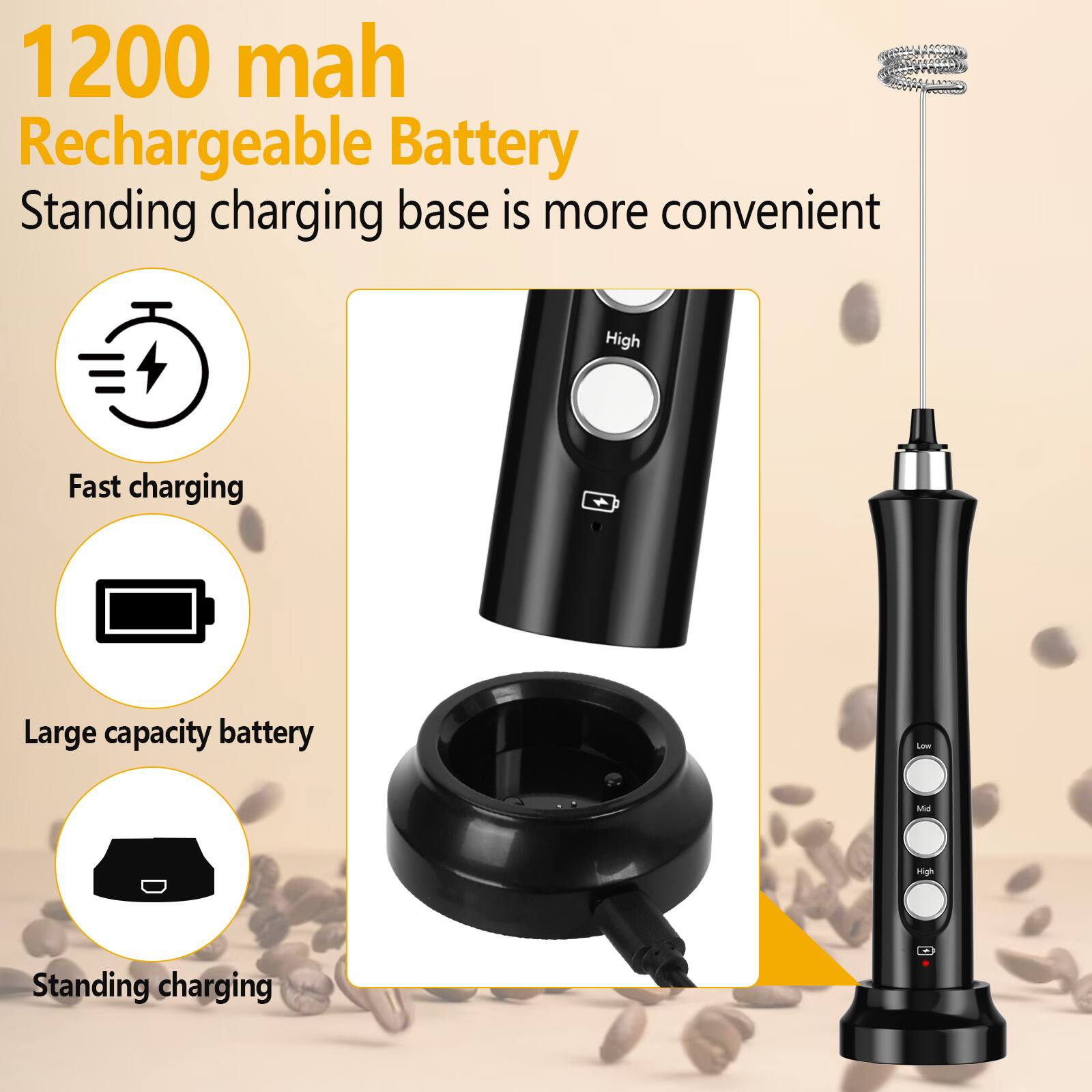 1200 mah Rechargeable Battery Standing charging base is more convenient

Fast charging
Large capacity battery
Standing charging