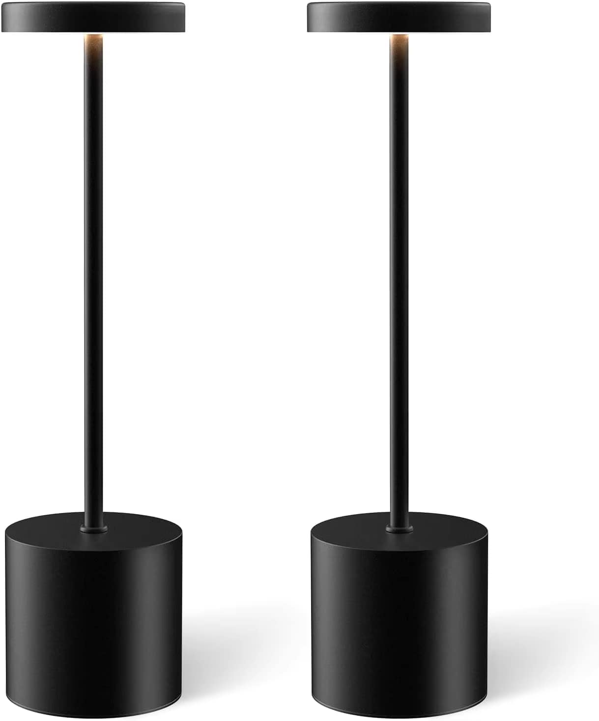Luckbyte - Rechargeable Cordless Table Lamp Set of 2, 5000mAh Battery, IP54 Waterproof & Stepless Dimming