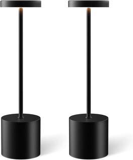 Luckbyte - Rechargeable Cordless Table Lamp Set of 2, 5000mAh Battery, IP54 Waterproof & Stepless Dimming