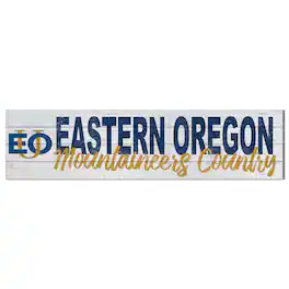Jardine - Eastern Oregon Mountaineers 10" x 40" Logo Sign - White