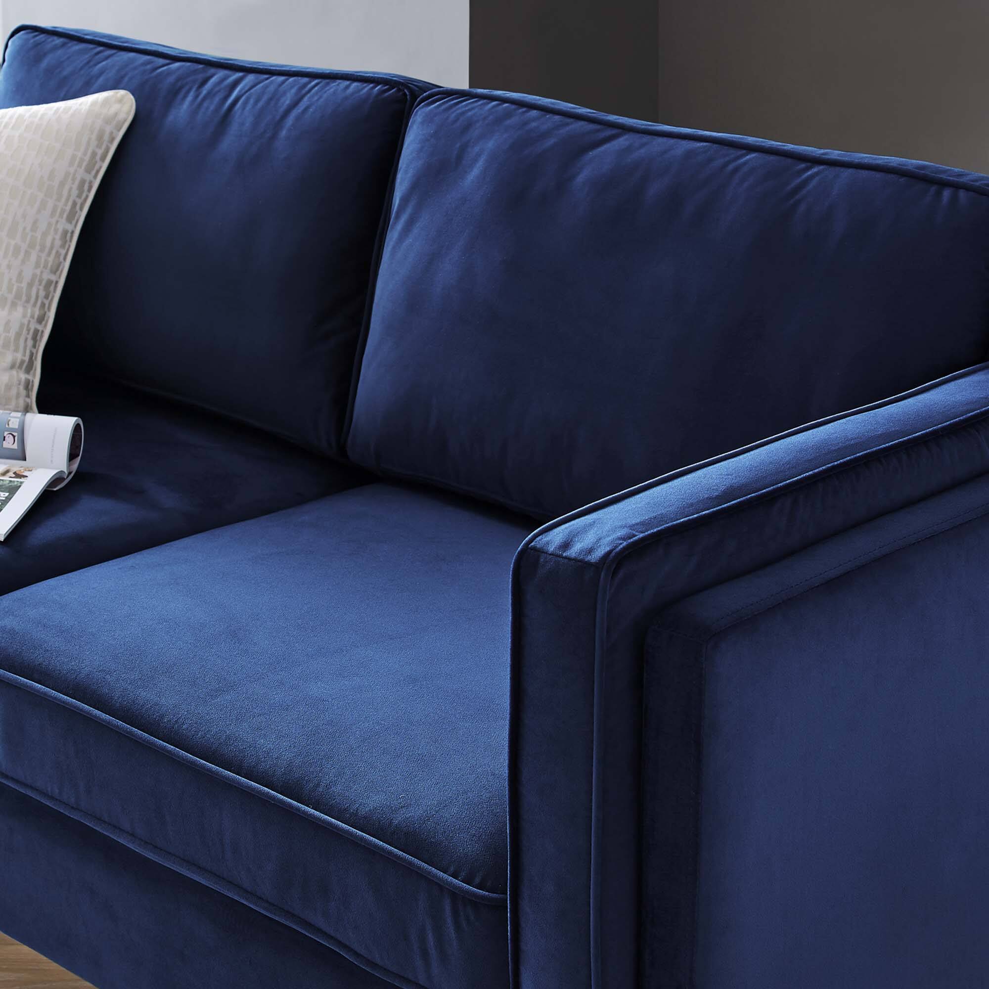 Alt View 1. Modway - Kaiya Performance Velvet Sofa by Modway - Midnight Blue.