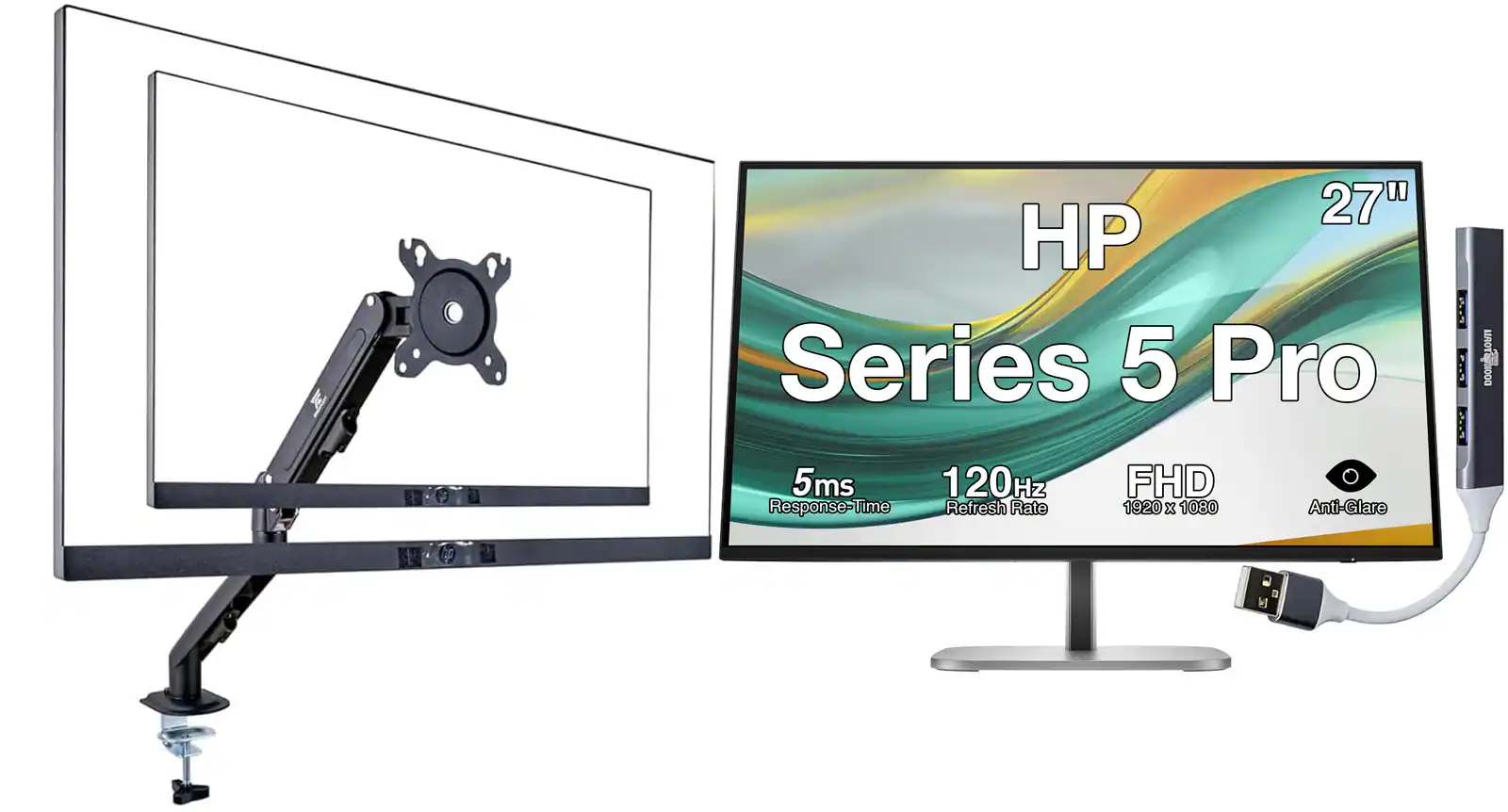 27" HP Series 5 Pro 5ms 120Hz FHD Response-Time Refresh Rate 1920 x 1080 Anti-Glare