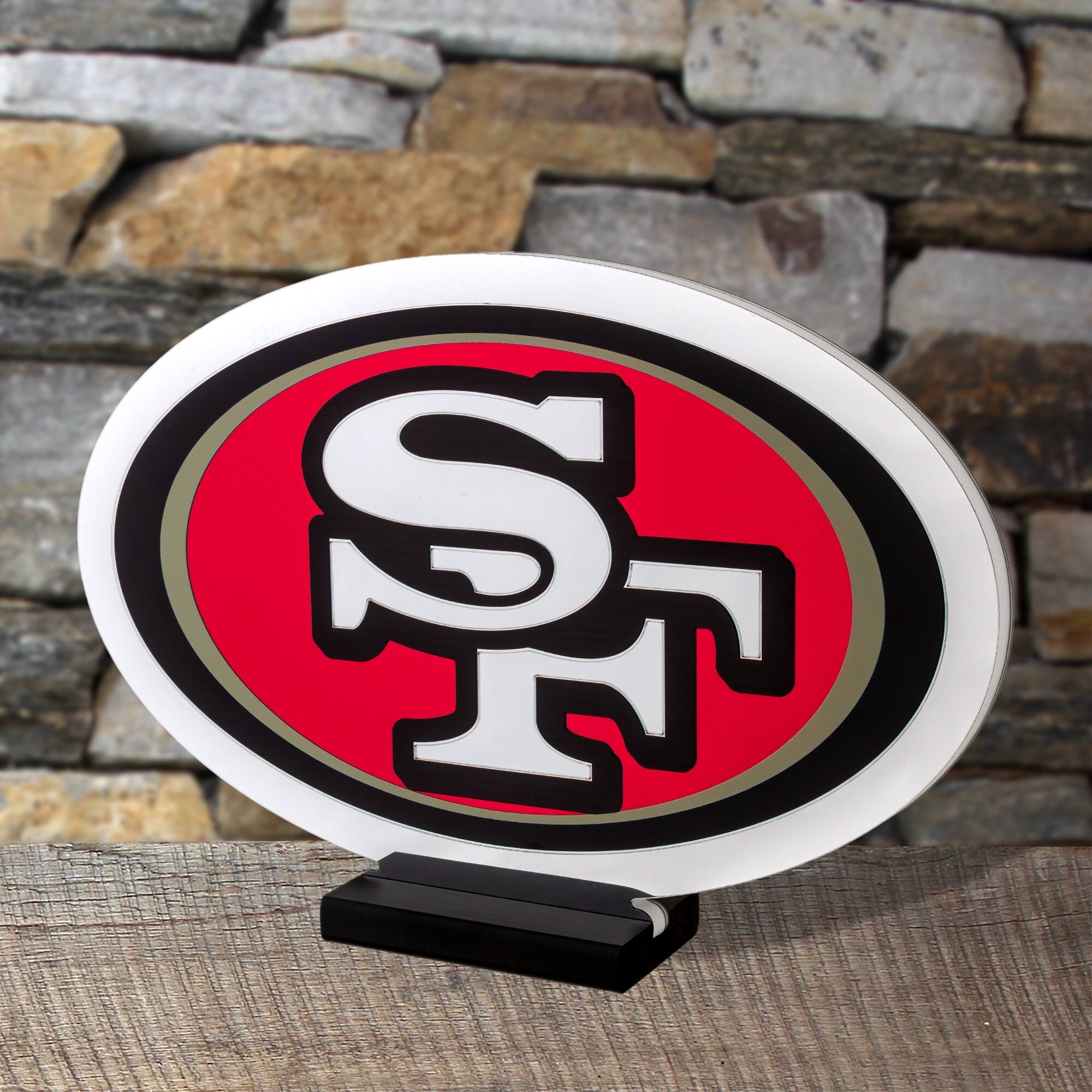 Alt View 3. Sporticulture - San Francisco 49ers LED Infinity Logo Light - Multicolor.