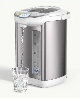 Front. Sugift - Electric Water Boiler And Warmer Hot Water Dispenser 5L 5.28 Qt With Rotating Base - Silver.