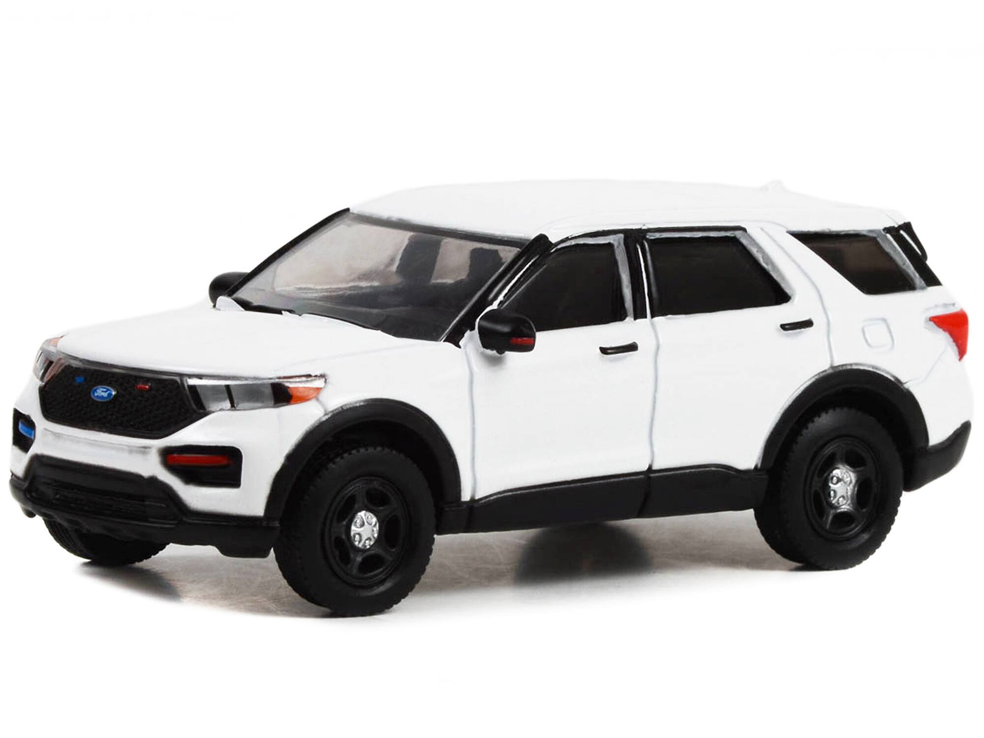 Angle. Greenlight - 2022 Ford Police Interceptor Utility White "Hot Pursuit" "Hobby Exclusive" Series 1/64 Diecast Model Car by Greenlight - White.