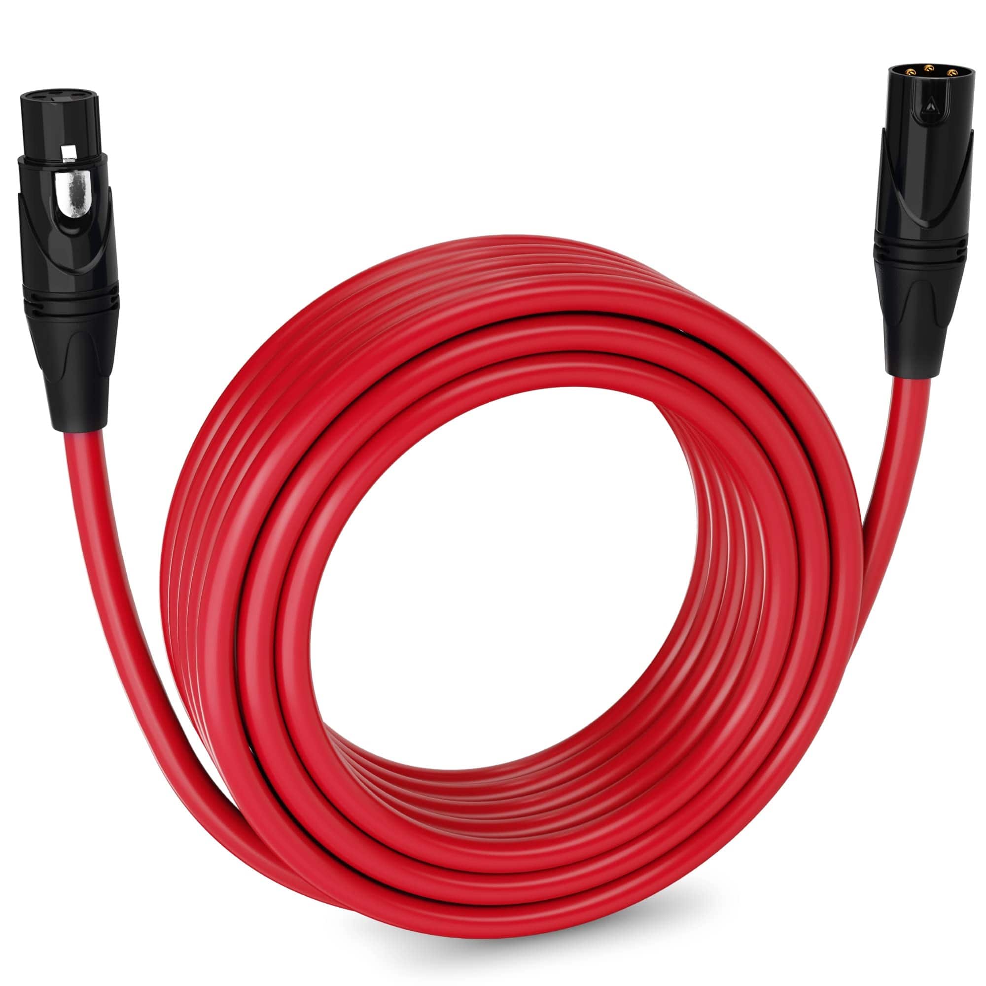 Lyxpro - 50 ft Balanced XLR Cable, Male to Female, 3 Pin Microphone Cable - Red