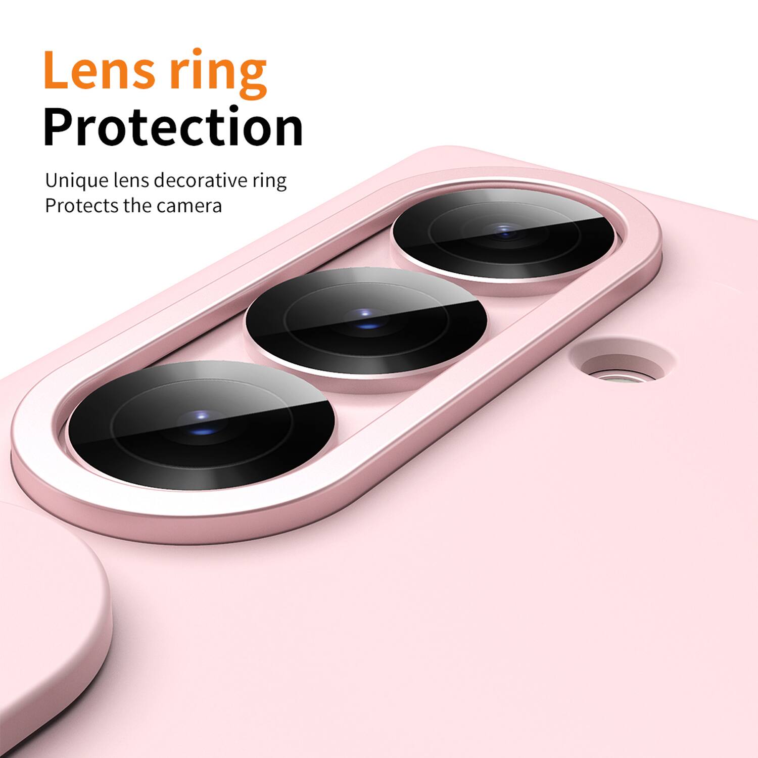 Lens ring Protection  
Unique lens decorative ring  
Protects the camera