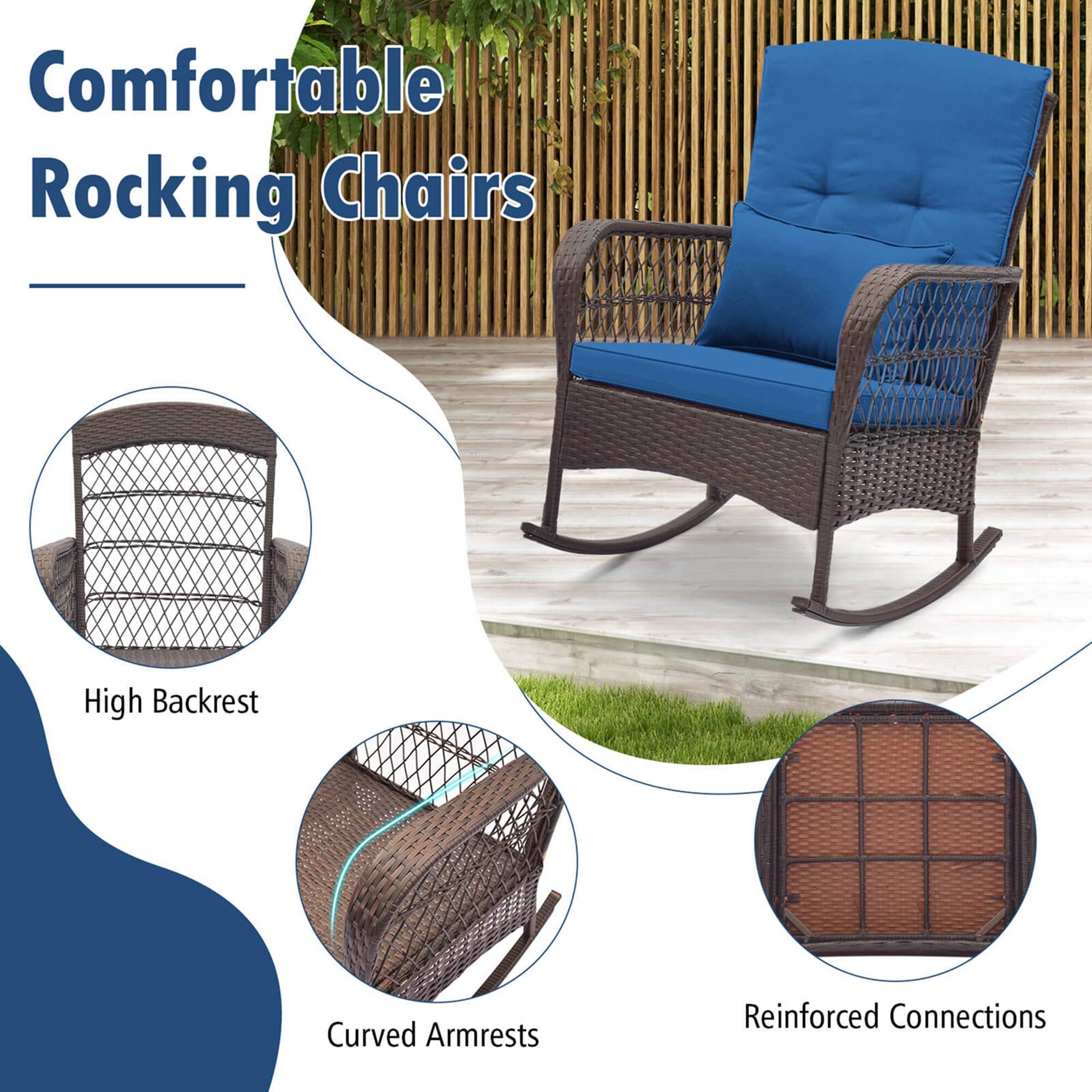 Comfortable Rocking Chairs: High Backrest, Curved Armrests, Reinforced Connections