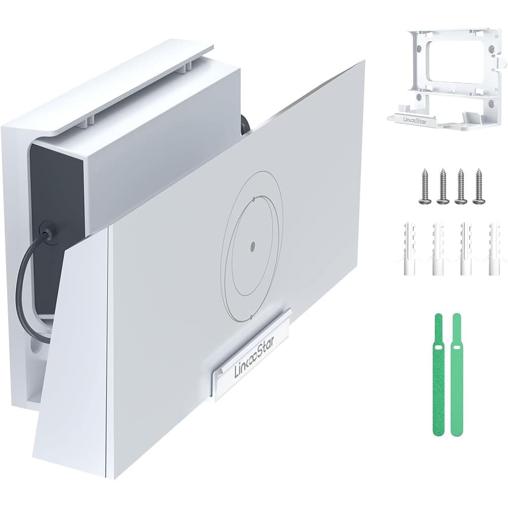 RTMB - Starlink Gen 3 Router Mount, Wall Bracket for V3 Router & Gen 3 Power Supply, Space-Saving Kit - White