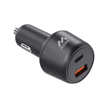 Front. Miro - D3 PD65W+QC3.0 Car charger Fast Charging Charger - Black.