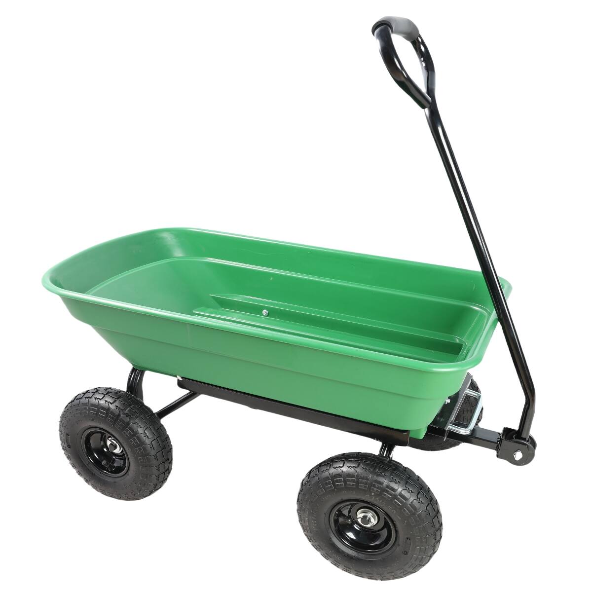 Left. Loheer - Loheer Poly Garden Dump Truck Steel Frame Garden Cart 55L Green.