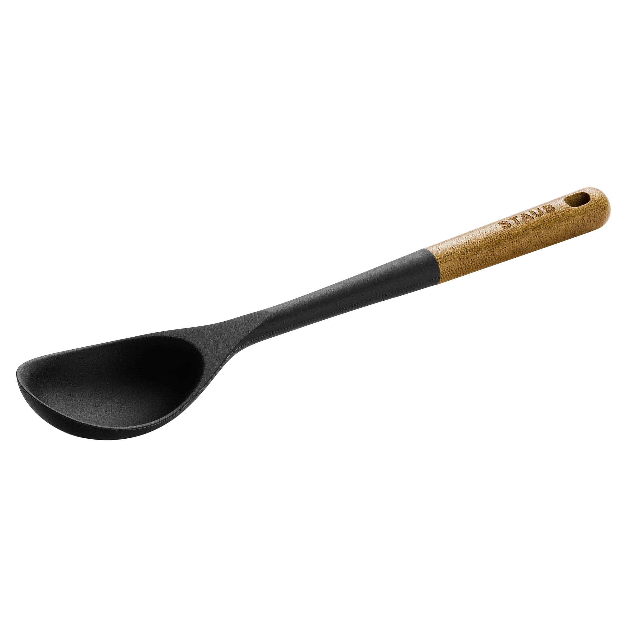 Staub - Silicone with Wood Handle Cooking Utensil, Serving Spoon - Matte Black