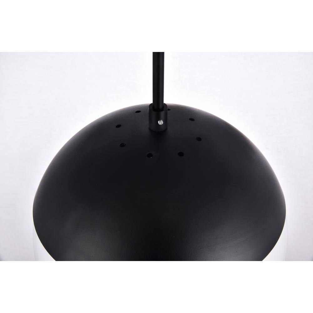 Back. Living District - Eclipse 1 Light Black Pendant With Frosted White Glass - Black And Frosted White.