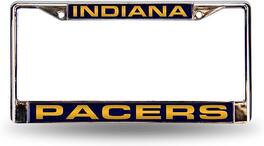 Rico Industries - Indiana Pacers Basketball Chrome Metal Laser Cut License Plate Frame - Multi