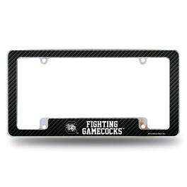 Rico Industries - South Carolina Gamecocks Chrome Metal License Plate Frame with Carbon Fiber Design - Multi