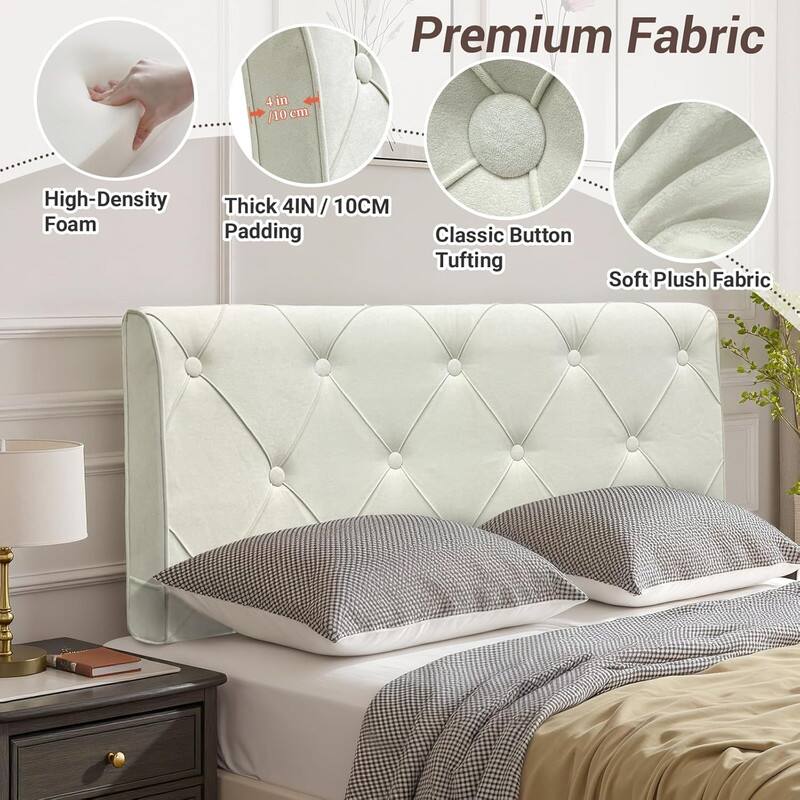 Premium Fabric

- High-Density Foam
- Thick 4IN / 10CM Padding
- Classic Button Tufting
- Soft Plush Fabric