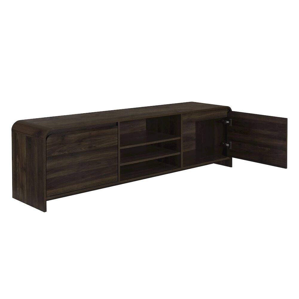 Alt View 4. New Classic Furniture - Mara Wood Walnut TV Stand - Brown.