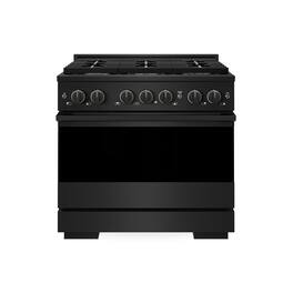 ZLINE - 36 in. 5.2 cu. ft. Marino Freestanding Gas Range with Manual Clean Convection Gas Oven with 6 Brass Burners - Black Stainless Steel