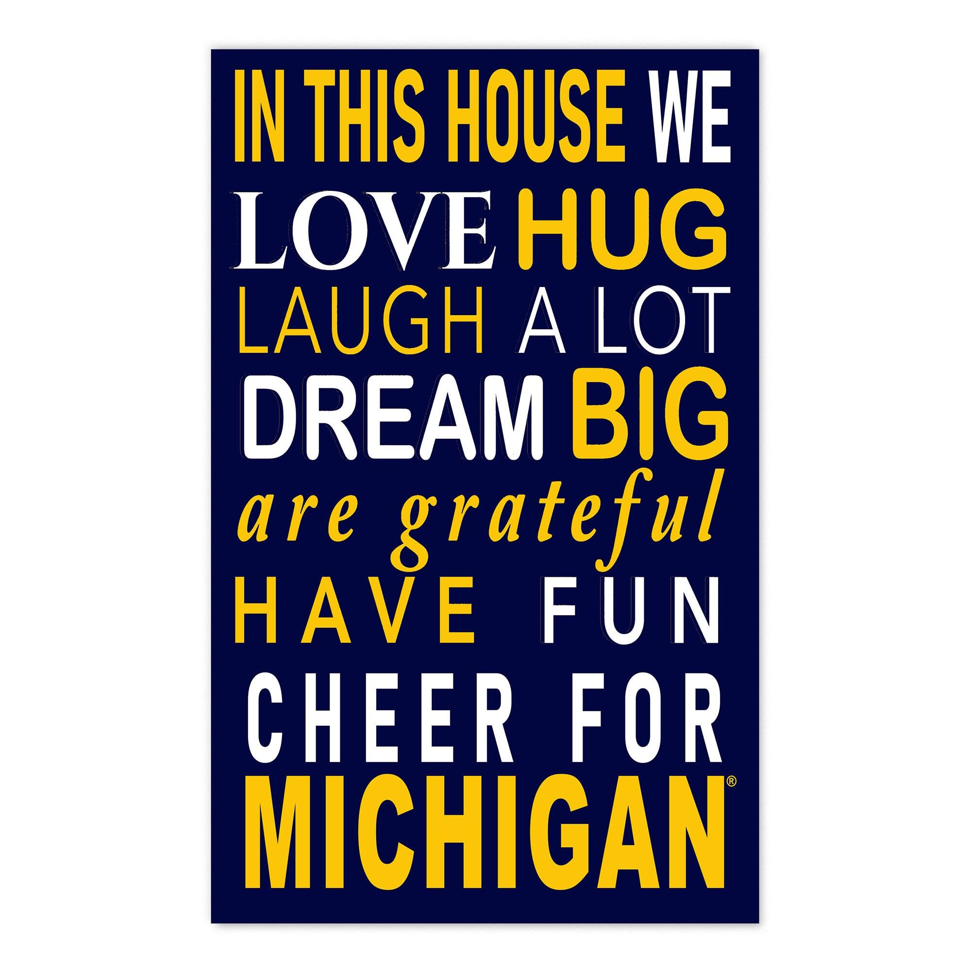 Michigan Wolverines 11" x 19" Briteline In This House Sign