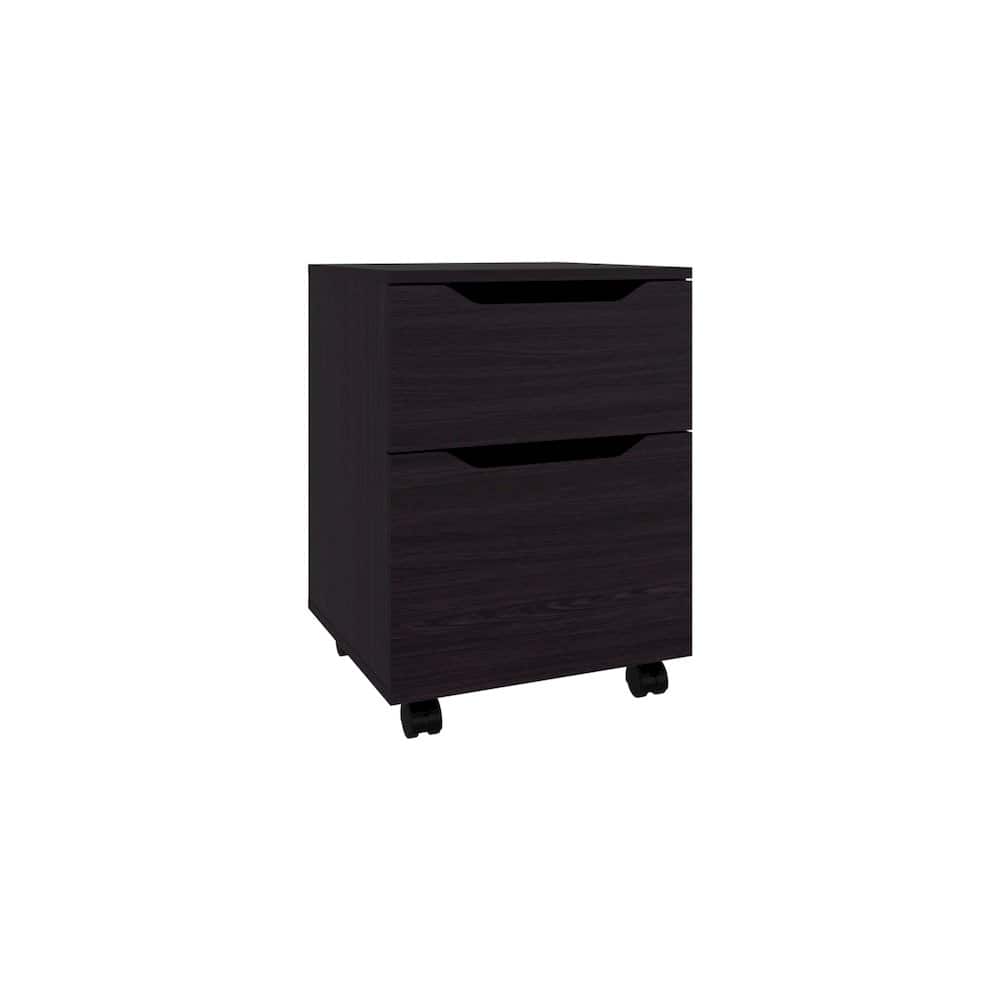 TuHome - Open Shelves Nightstand With One Door, Bedside Table For Bedroom Storage - Black