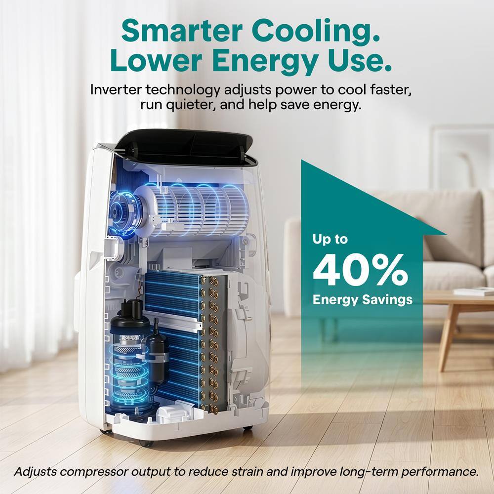 Smarter Cooling. Lower Energy Use.  
Inverter technology adjusts power to cool faster, run quieter, and help save energy.  
Up to 40% Energy Savings  
Adjusts compressor output to reduce strain and improve long-term performance.