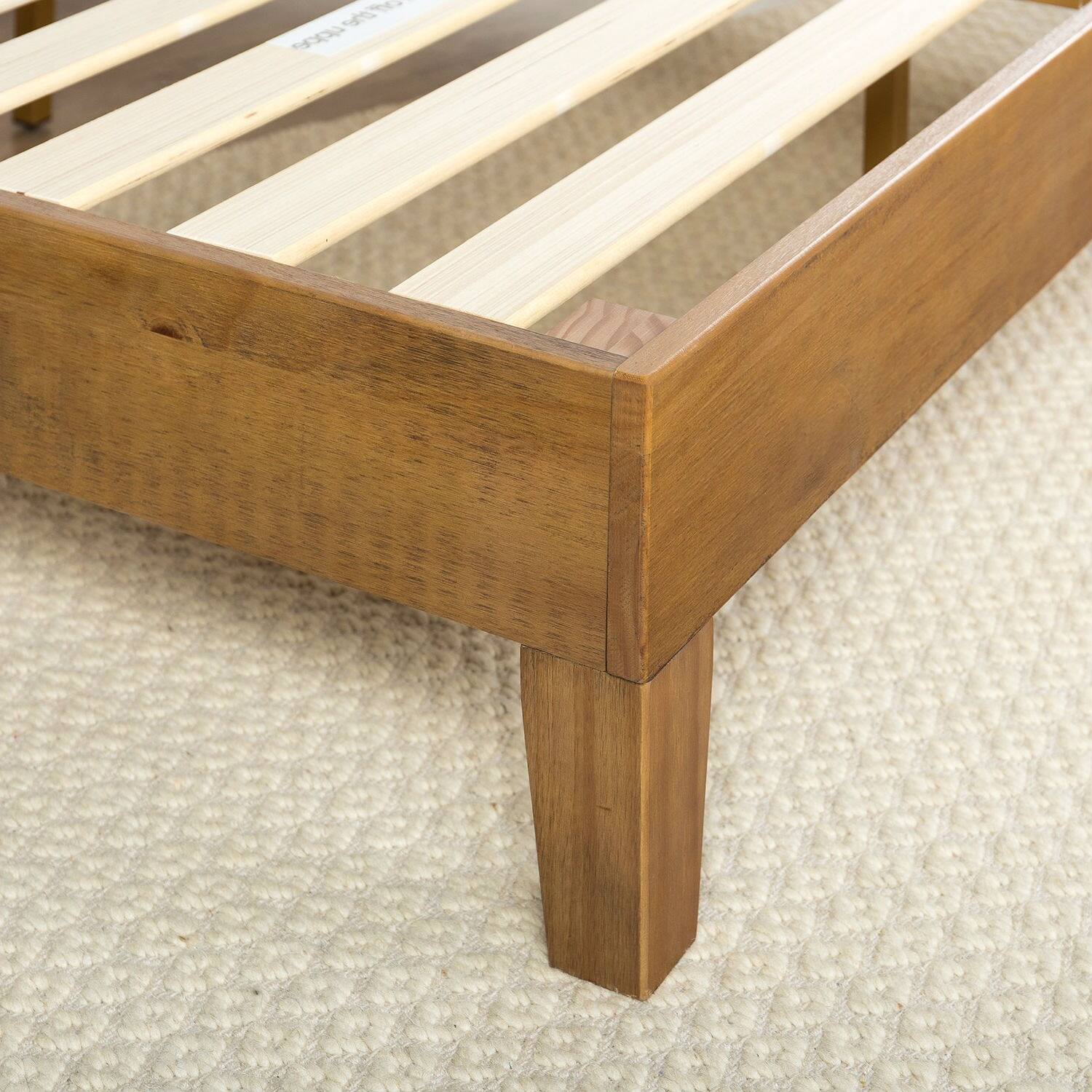 Left. Hivvago - Hivvago King size Modern Platform Bed Frame - Rustic Pine.