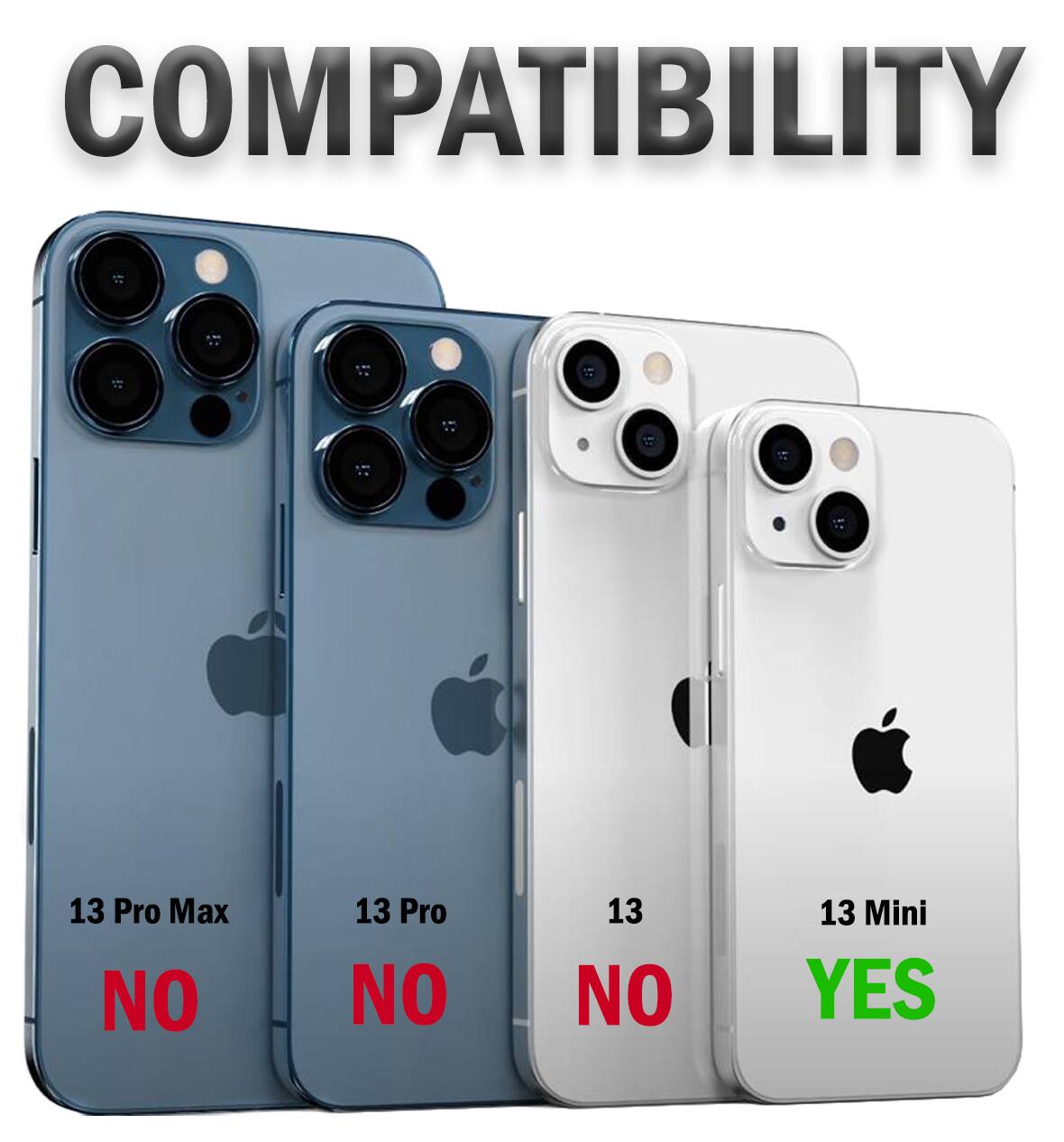 COMPATIBILITY  
13 Pro Max NO  
13 Pro NO  
13 NO  
13 Mini YES