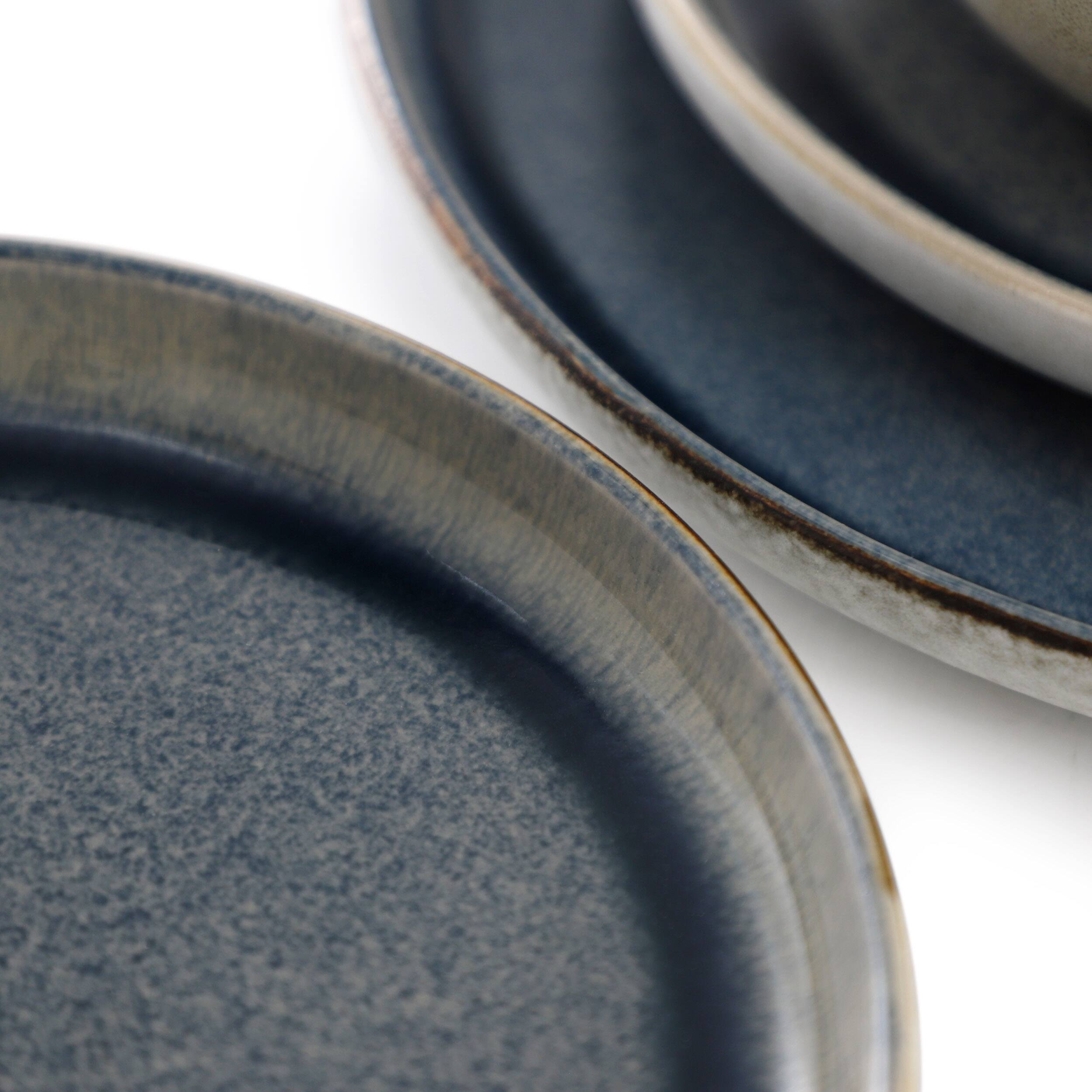 Alt View 1. Gibson - Gibson Home Earnestville 12 Piece Stoneware Dinnerware Set in Blue - Blue.