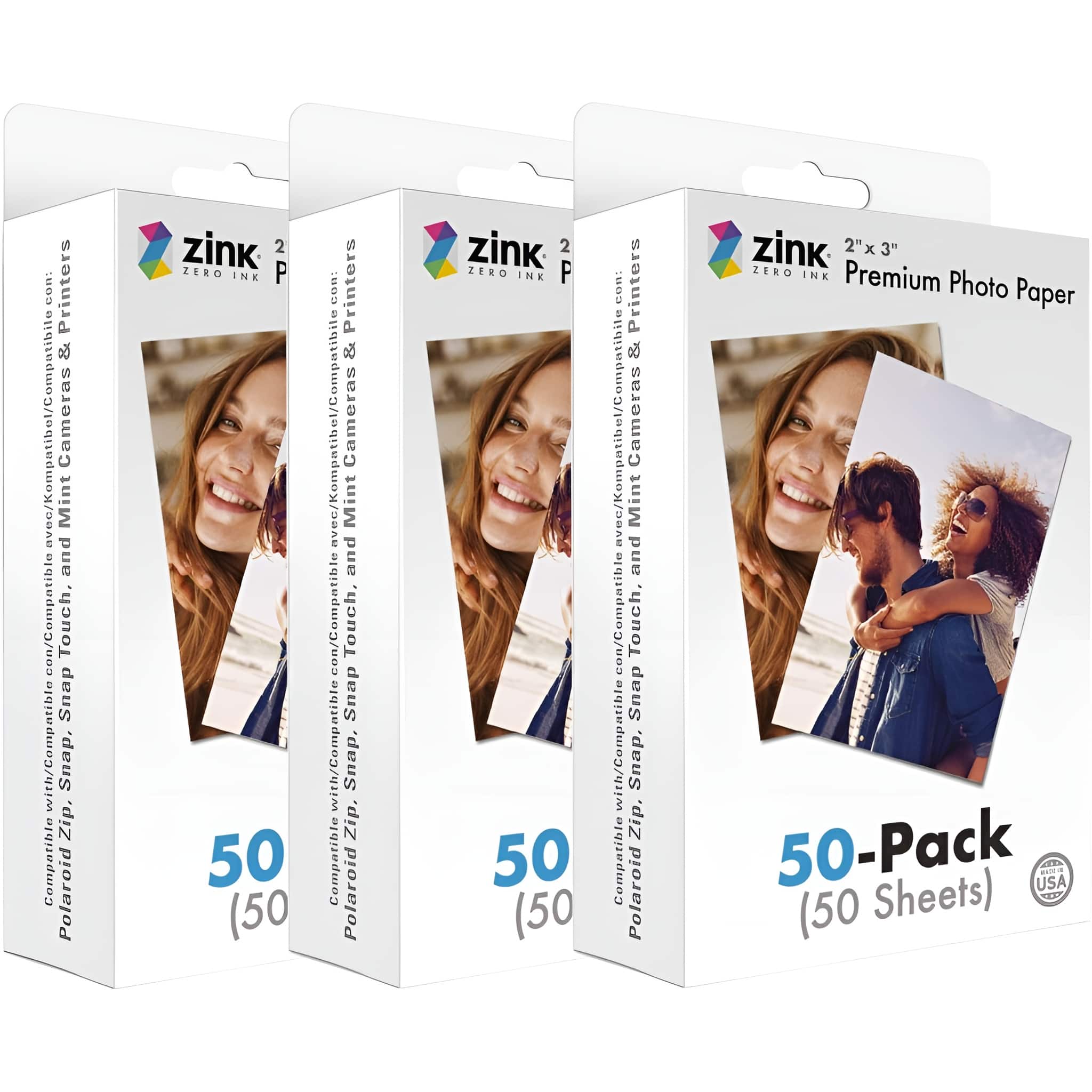 Zink - 2x3 Premium Instant Photo Paper 150 Pack, Smudge Proof, Water Resistant, Sticky Back Prints