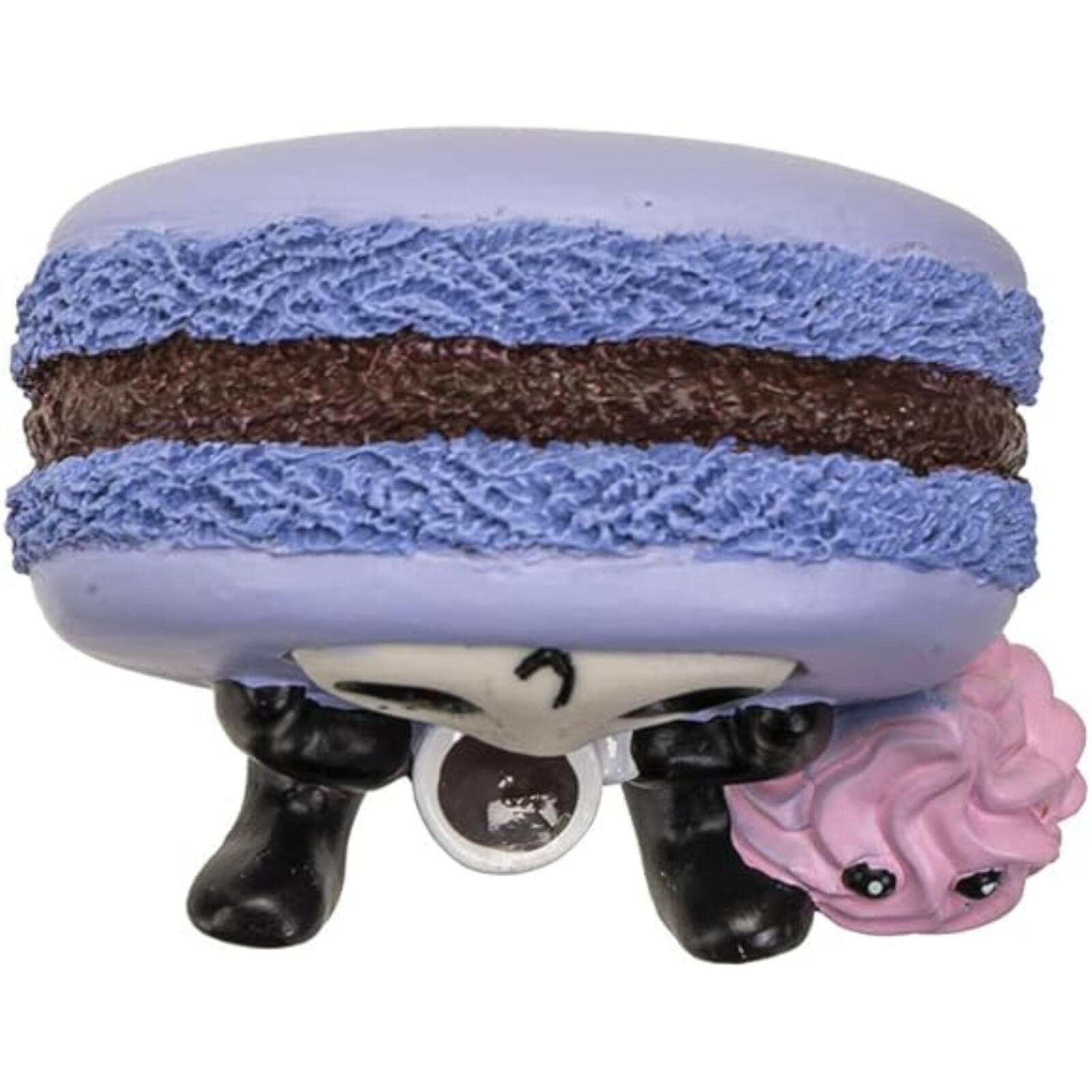 Left. Pacific Trading - Furrybones Ronny The Lavender Purple Macaron With Coffee Cup Furry Bone Figurine - Purple.